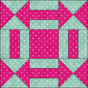 Fireside Visitor quilt block www.dlstewart.com